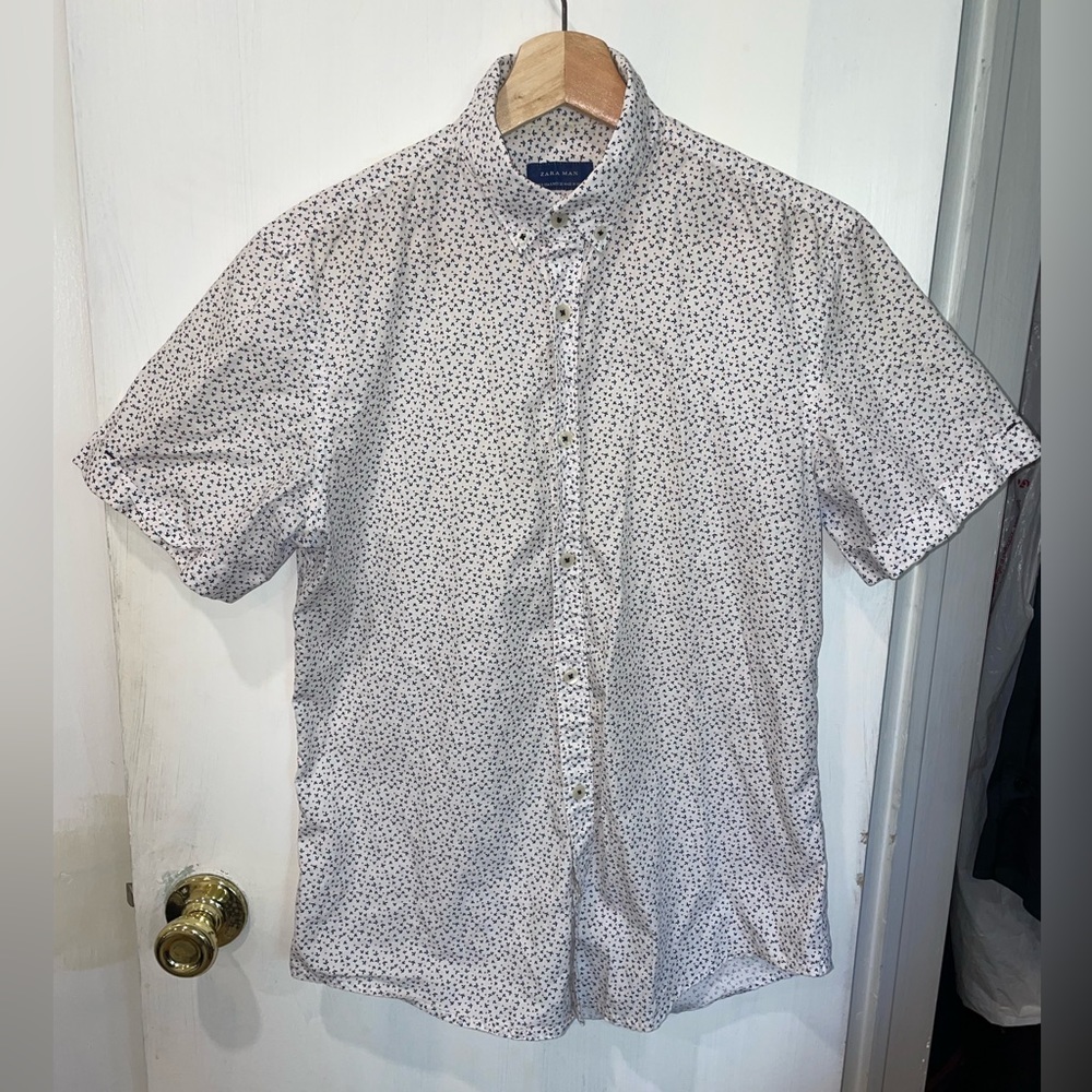 Zara Man Printed Shirt, White